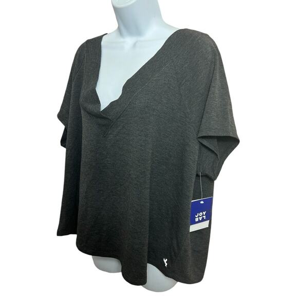 NWT JoyLab Charcoal V-Neck Blouse - Picture 3 of 6